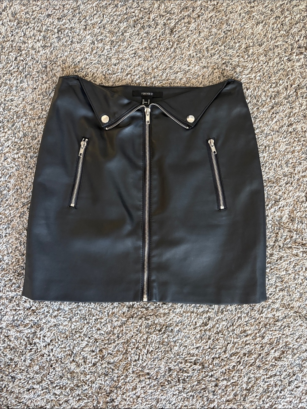 Pleather moto skirt